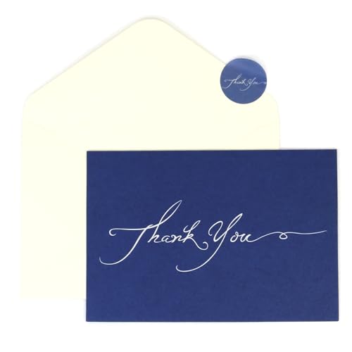 24pcs 4.2x6.2 Navy Blue Thank You Cards Bulk with Envelopes Stickers