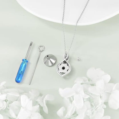 Butterfly/Dragonfly/Pet Paw/Tree of Life/Maple Leaf/Cross Urn Necklace for Ashes 925 Sterling Silver Cremation Pendant Jewelry Gifts for Women Mom - color: Pet （Custom）