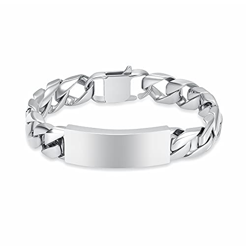 constantlife Cremation Bracelet for Ashes for Men - Stainless Steel Cuban Link Urn Bracelet Keepsake Ash Holder Cremation Memorial Jewelry - color: Silver