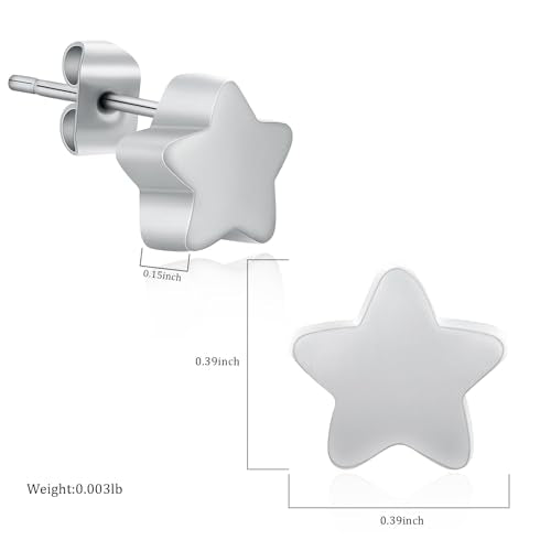 Small Star Urn Earrings for Ashes Cremation Earrings for Women Stainless Steel Cremation Jewelry Memorial Earring Keepsake Jewelry of Loved Ones with Fill Tool - color: Silver