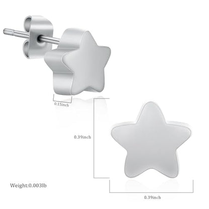 Small Star Urn Earrings for Ashes Cremation Earrings for Women Stainless Steel Cremation Jewelry Memorial Earring Keepsake Jewelry of Loved Ones with Fill Tool - color: Silver