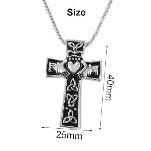 Cross Heart 925 Sterling Silver Cremation Ashes Urns Necklace Memorial Keepsake Pendant Jewelry Keepsake Necklace for Ashes memorial crosses necklace holds human ashes of loved ones for Women and Men