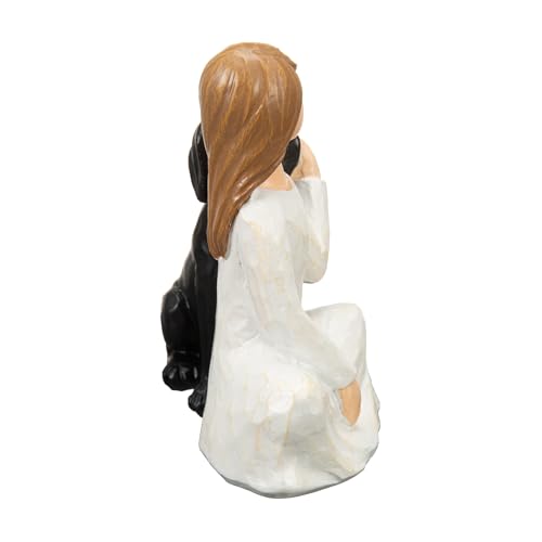 Angel of Friendship Dog Memorial Gifts, Hand-Painted Angel Figurine Statue,Pet Loss Sympathy Gift for Loving Pets and Dogs Lovers（Black Dog） - color: Black Dog