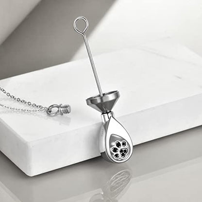 TIGER RIDER Pet Paw Necklace 925 Sterling Silver Cross Infinite love Necklace Pendant Pet Jewelry Gift for Dog Cat Lovers - style: Paw