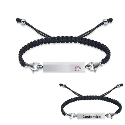 Hearbeingt Crystal Heart Cremation Jewelry Bar Urn Bracelet for Ashes - color: Z-Customize