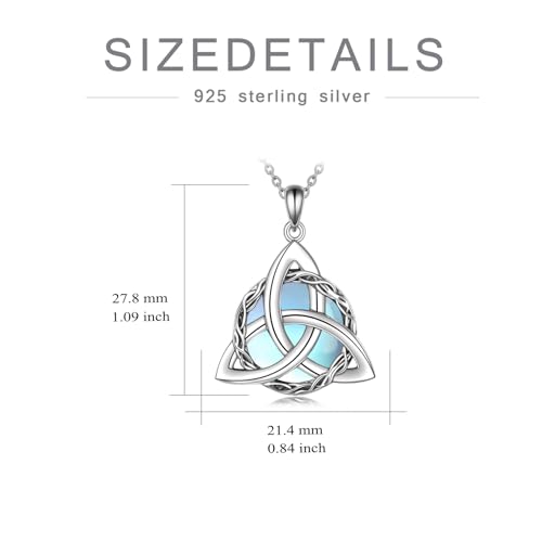 WINNICACA Celtic Knot Necklace 925 Sterling Silver Celtic Pendant Irish Urn Necklace Jewelry Birthday Anniversary Valentine's Day Gifts for Her Women Wife Girlfriend Daughter - style: 1-Celtic Knot Necklace(Moonstone)