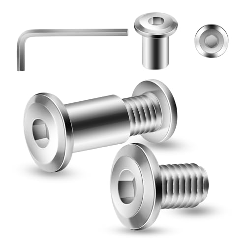 1/4-20 x 1/2" 20Pcs Flat Head Hex Socket Cap Screws Bolts Barrel Nuts Kit, 304 Stainless Steel 18-8, Full Thread by SG TZH (with Hex Spanner) - color: Silver, size: 1/4-20 x 1/2"