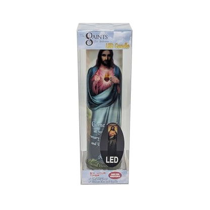 Sacred Heart of Jesus LED Flameless Devotional Prayer Candle