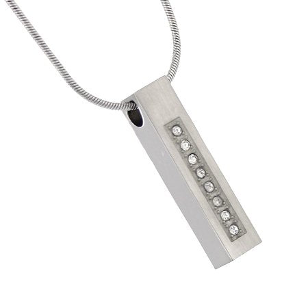 Pillar with Eight Gemstones Cremation Jewelry, Stainless Steel, Urn for Ashes - color: Eight Gemstones