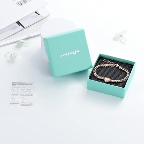 zeqingjw Heart Urn Bracelet for Ashes for Women Stainless Steel Cremation Bangle Jewelry Adjustable Keepsake Memorial Bracelet Loved Ones Ashes Holder Keepsake - color: 1-Rose Gold