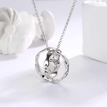 Sterling Silver Cremation Jewelry for Ashes Pendant Eternity Urn Necklace Keepsake Memorial Gifts You Are Always In My Heart I Love You Forever - color: White, style: Mom