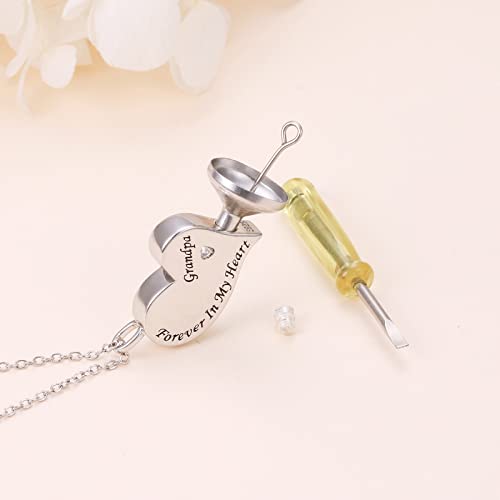Ladytree 925 Sterling Silver Cremation Urn Necklace for Ashes - style: Grandpa