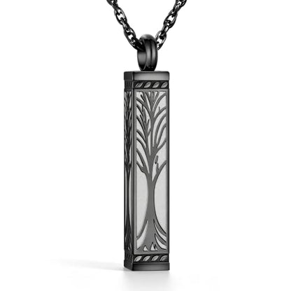 abooxiu Urn Necklace for Ashes Memorial Cremation Jewelry for Ashes Stainless Steel Ashes Jewelry Cube Ashes Necklace Bar Urn Pendant for Women Men - style: Tree of Life