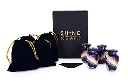 Dream River Small Keepsake Urns for Human Ashes (Set of 4) – Mini Sharing Urns for Family – Small Cremation Urns with Threaded Lids and Velvet Storage Bags - size: Small