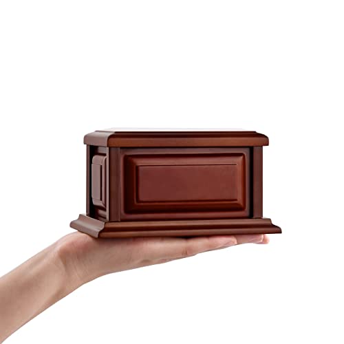 MAKEY'S Extra Small Keepsake Urns for Human Ashes, Professional Wood Urn for Ashes, Cremation Urn for Funeral - size: cherryKeepsake