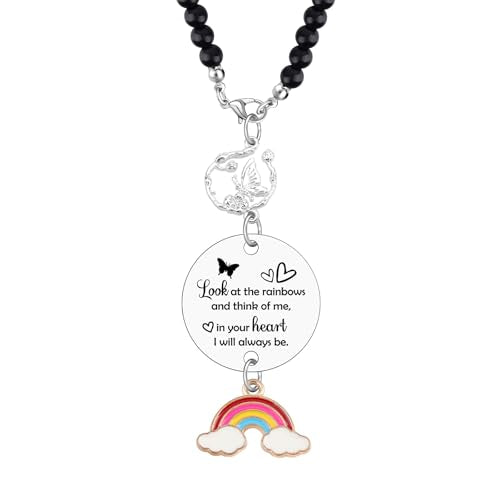 Sympathy Gift for Lose of Loved Ones Car Interior Rear View Mirror Pendant Remembrance Bereavement Gift for Loss of Mom Dad Memorial Present in Memory of Mom Rear View Mirror Car Charm Hanger - color: Rainbow Themed Memorial Car Charm Style2