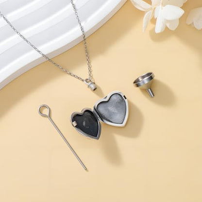 PELOVNY Urn Necklaces for Ashes of Loved Ones 925 Sterling Silver Personalized Heart Locket Urn Necklace Cremation Keepsake Memorial Jewelry Gifts for Women Men - color: Rose Locket Urn