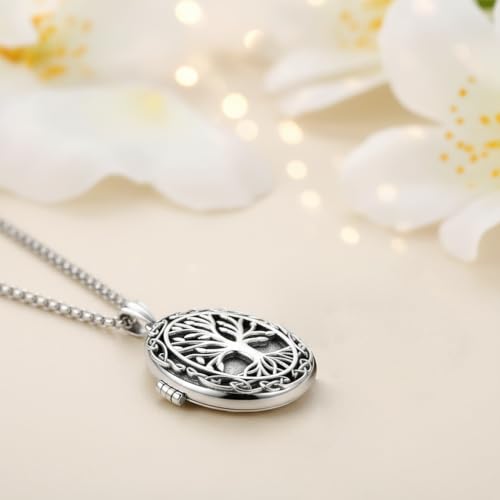 925 Sterling Silver Pictures Locket Necklace for Women Men - color: Black plated 9