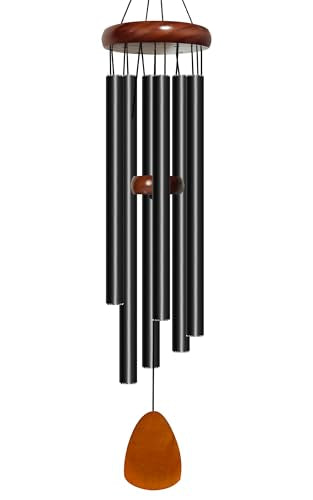 Bursvik 32" Aluminum Wind Chimes for Outside (Black), Patio Zen Decor Gift - color: Black, size: Classic 32" Deep Tone