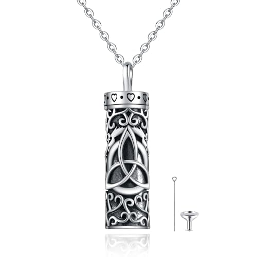 Flower Cute Animal Sterling Silver Pendant Urn Ashes Necklace for Women BF0709 - color: C *Celtic Trinity