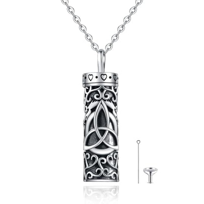 Flower Cute Animal Sterling Silver Pendant Urn Ashes Necklace for Women BF0709 - color: C *Celtic Trinity