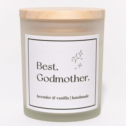Godmother Gift, Godmother Gifts for Women, God Mother Gifts for Women - Lavender & Vanilla Scented Candle - color: Best Godmother