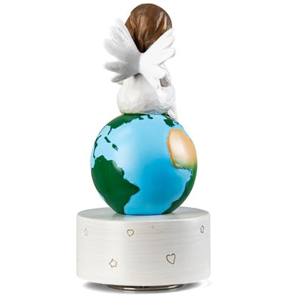Angel of Peace Figurine Music Box,Handcrafted Resin Angel Statue with Dove & Flowers,Plays Amazing Grace Tune,Christian Religious Gift for Home Décor,Sympathy,Christmas & Memorial,for Women,Girls