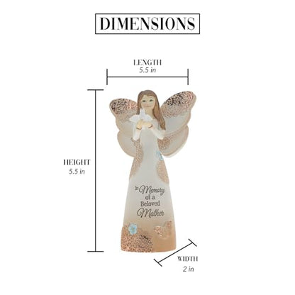 Pavilion Gift Company 19135 Light Your Way Memorial Beloved Mother Angel Figurine, 5-1/2", Brown