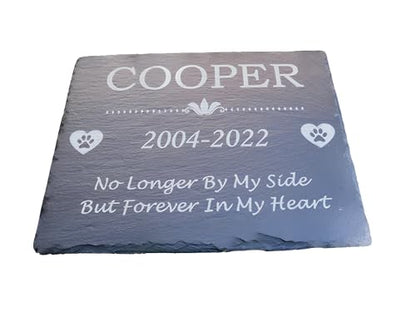 Custom Pet Memorial Slate Stone, Personalized 8x12 Dog Memorial Stone, Pet Grave Marker for Pet Dog Cat Horse, Headstone, Pet Headstone, Memorial Stone You Can Customize (Design 1) - style: Design 1