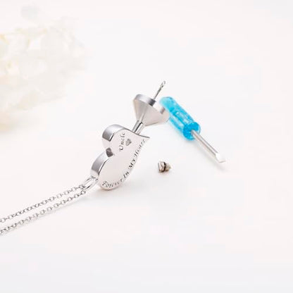 Ladytree 925 Sterling Silver Cremation Urn Necklace for Ashes - style: Uncle