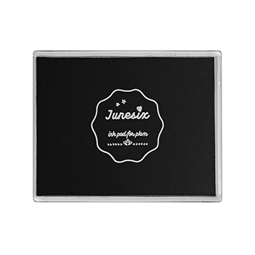 Ink Pad, 5x4'' Washable Non-Toxic Ink Stamp Pad for Baby Footprint Handprint, Black - color: Black