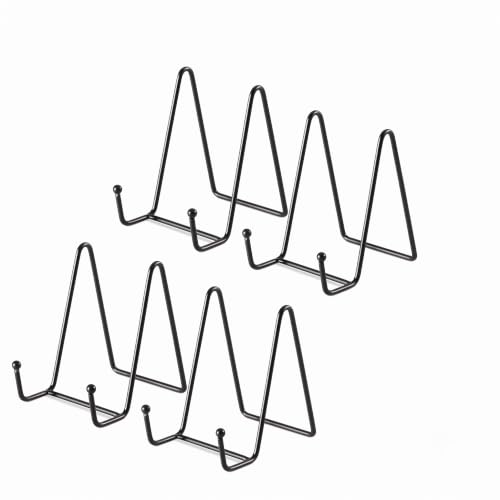 Plate Stands for Display, 4 Pack 4 Inch Black Metal Easel - color: Black, size: 4 Pack 4 Inches
