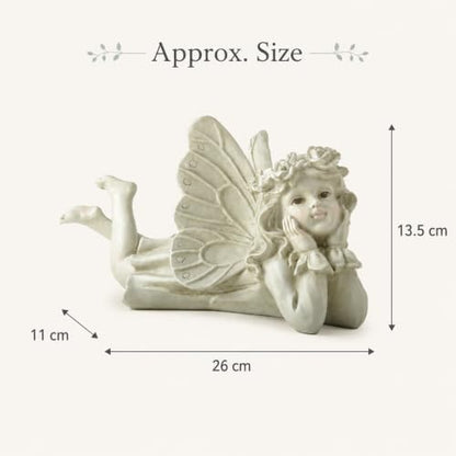 Laying Angel Garden Statue, Resin Fairy Figurine Outdoor Patio Decor | Weather-Resistant Accent For Lawns, Porches, Flower Beds And Garden Gifts - style: Angel Holding Face