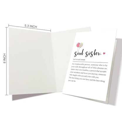 Soul Sister Definition Card, Best Friend Birthday Cards, Friendship Card for Bestie BFF, Unique Birthday Cards for Women Girl Lady, Galentine's Day Gift for Her - color: #14
