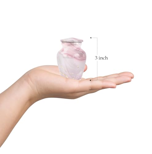 Blush Pink Abstract Cremation Urn for Human Ashes - color: Blush Pink Classic, size: 3 Inch - Pack of 1