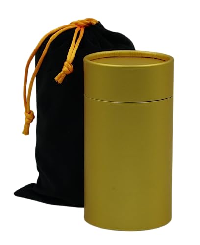 Memorial Collection Scattering Tube, Biodegradable Urn for Human Ashes, Scattering Ashes, Eco Urn (Mini Pure Gold Scatter Bio Urn