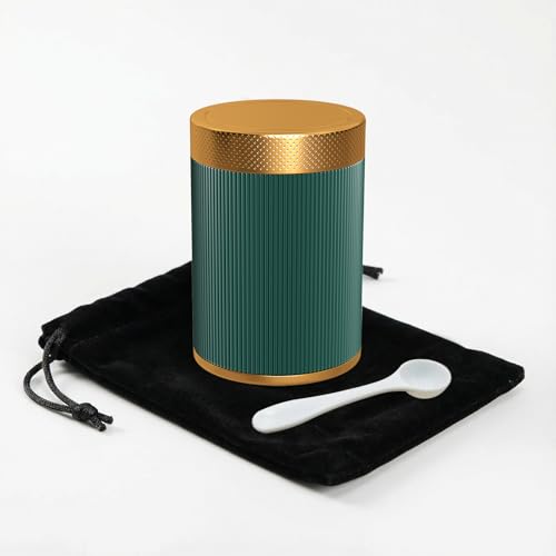 Small Keepsake Urns for Human Ashes - Mini Metal Cremation Urn for Human & Pet Ashes with Velvet Bag – Perfect Family Tribute Gift (Dark Green, Small) - color: Dark Green
