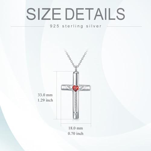 PROESS Cross Necklace for Women Men Sterling Silver Rose/Sunflower Cross Pendant Religious Jewelry Christmas Birthday Mothers' Day Gifts - color: 11-Cross Urn