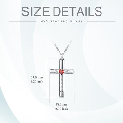 PROESS Cross Necklace for Women Men Sterling Silver Rose/Sunflower Cross Pendant Religious Jewelry Christmas Birthday Mothers' Day Gifts - color: 11-Cross Urn