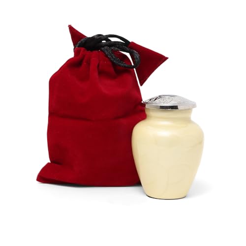 Small Urns for Human Ashes Adult Male Female | Yellow Sunflower Theme | Gift Pack of Mini Funeral Ashes Urn and Velvet Carry Bags | Yellow YSFS1 - color: Yellow/Silver