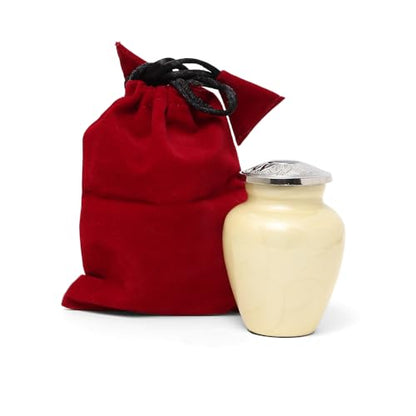Small Urns for Human Ashes Adult Male Female | Yellow Sunflower Theme | Gift Pack of Mini Funeral Ashes Urn and Velvet Carry Bags | Yellow YSFS1 - color: Yellow/Silver