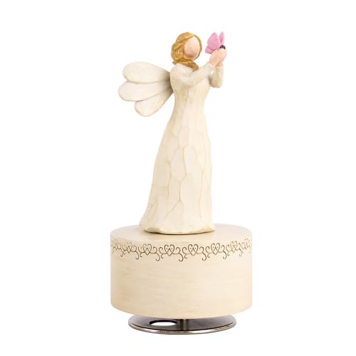 Angel Music Box, Sculpted Hand-Painted Musical Figure Gifts Butterfly Music Box Guardian Angel Figurine for Daughter Women Birthday Anniversary, Play You are My Sunshine - color: Angel Holding Butterfly