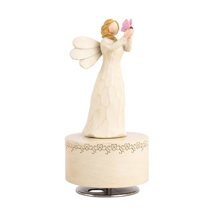 Angel Music Box, Sculpted Hand-Painted Musical Figure Gifts Butterfly Music Box Guardian Angel Figurine for Daughter Women Birthday Anniversary, Play You are My Sunshine - color: Angel Holding Butterfly