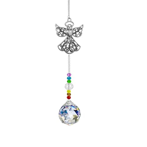 Memorial Crystal Suncatcher,Unique Sympathy Gifts for Loss of Loved One Crystal Sun Catcher,Rainbow Maker Bereavement Box for Loss of Mom Son Daughter Husband (Angel)