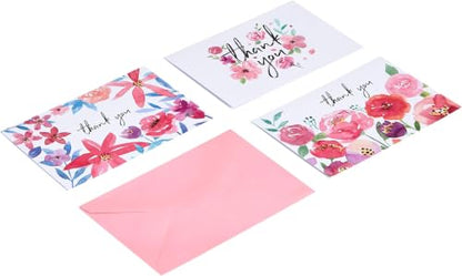 Amazon Basics Thank You Cards and Envelopes,Floral Assorted Designs,48 Count (Pack of 10) - size: 4 x 6 inches (Pack of 10)