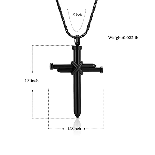 Imrsanl Cremation Jewelry Nail Cross Urn Necklace Pendant - color: Customize