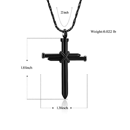 Imrsanl Cremation Jewelry Nail Cross Urn Necklace Pendant - color: Customize