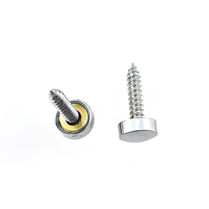 Hahiyo 10mm Diameter Mirror Screws Brushed Stainless Steel Solid Easy Install Brass Washer Decorative Caps Fasteners Nails Silver 20 Pairs for Bathroom Mirrors Panels Kitchen Ceiling Arts Crafts - size: 10mm-20sets-Silver