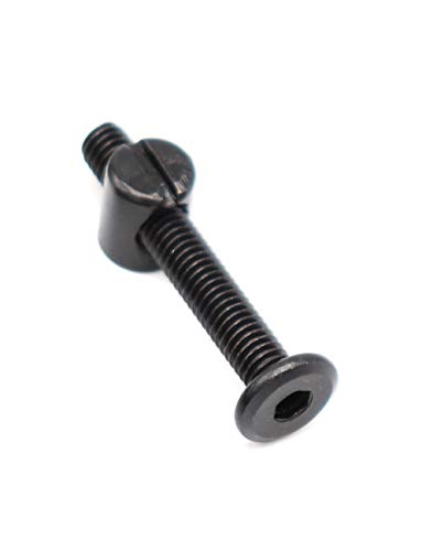 cSeao 15-Pack M6 15mm Black Hex Socket Cap Screws Barrel Nuts Set for Furniture Crib Chairs - size: M6x15mm 15-Pack