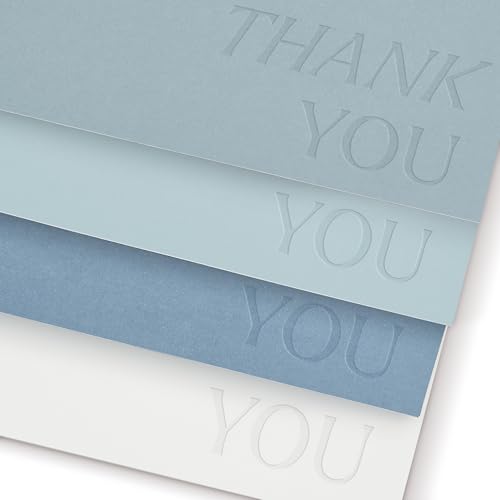 ZICOTO Beautiful Thank You Cards Set of 30 With Envelopes and Stickers | Elegant Blank Cards for Personalized Notes - Bulk Stationary Set for All Occasions Incl. Weddings, Business & Baby Showers - color: Blue